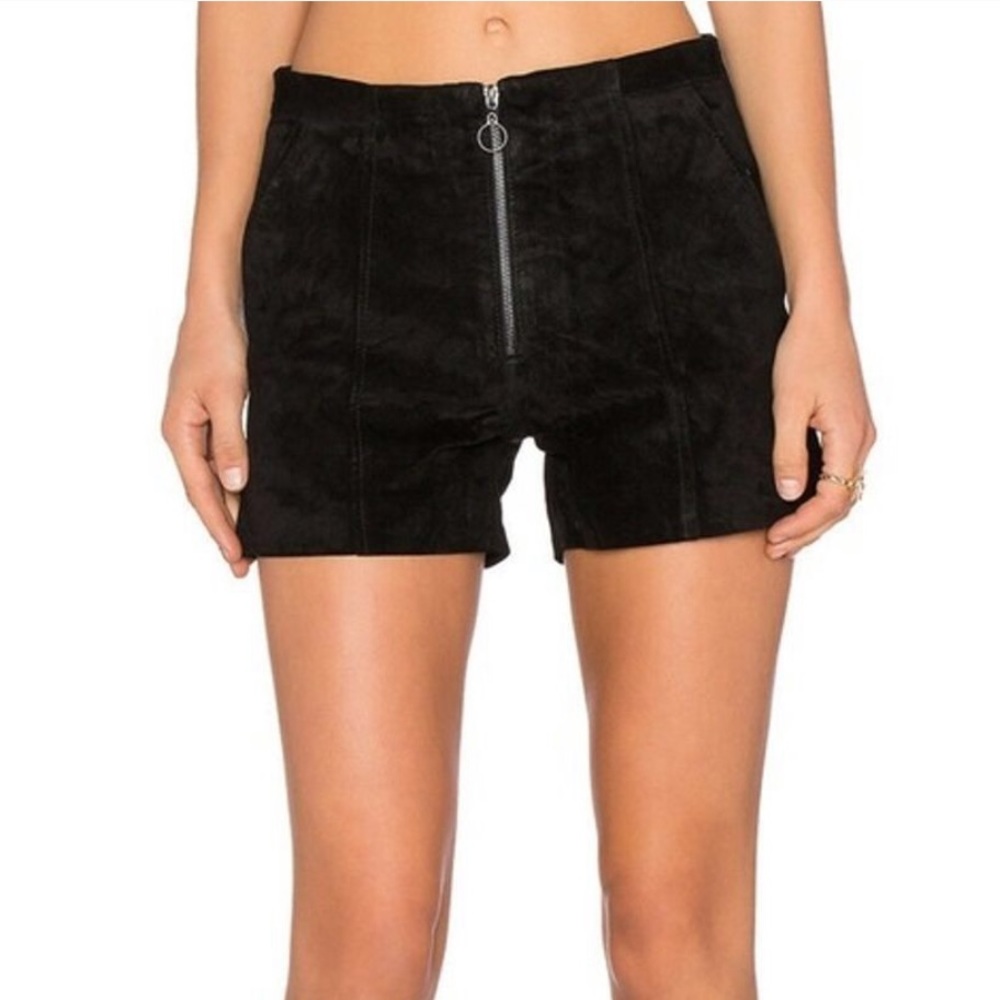 Blank suede high rise shorts